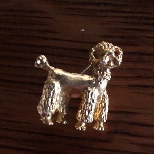 Gold tone Poodle Pin Brooch